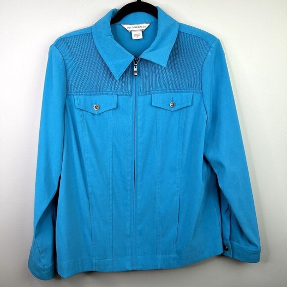 Allison Daley Y2K blue zip up size 10 - Picture 1 of 7